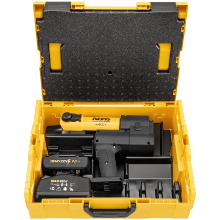 Rems Akku-Press E 22V ACC Basic-Pack L-Boxx Pinzatrice a batteria