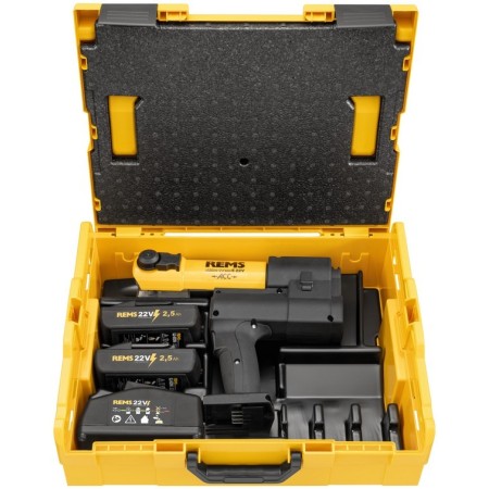 Rems Akku-Press E 22V ACC Basic-Pack L-Boxx Grapadora inalámbrica + batería 2,5 Ah