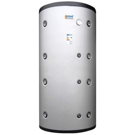 Tml PFS01500R Pufferspeicher Réservoir de stockage thermique lt. Acier au carbone 1500 avec une résistance fixe, pression maximale de 4 bar/95 °C, isolation rigide