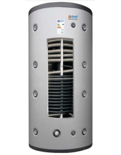 Tml MX2W01000F Termoaccumulo combinato Maxiwarm lt. 1000 in acciaio inox AISI 316L con due serpentini fissi coibentazione flex