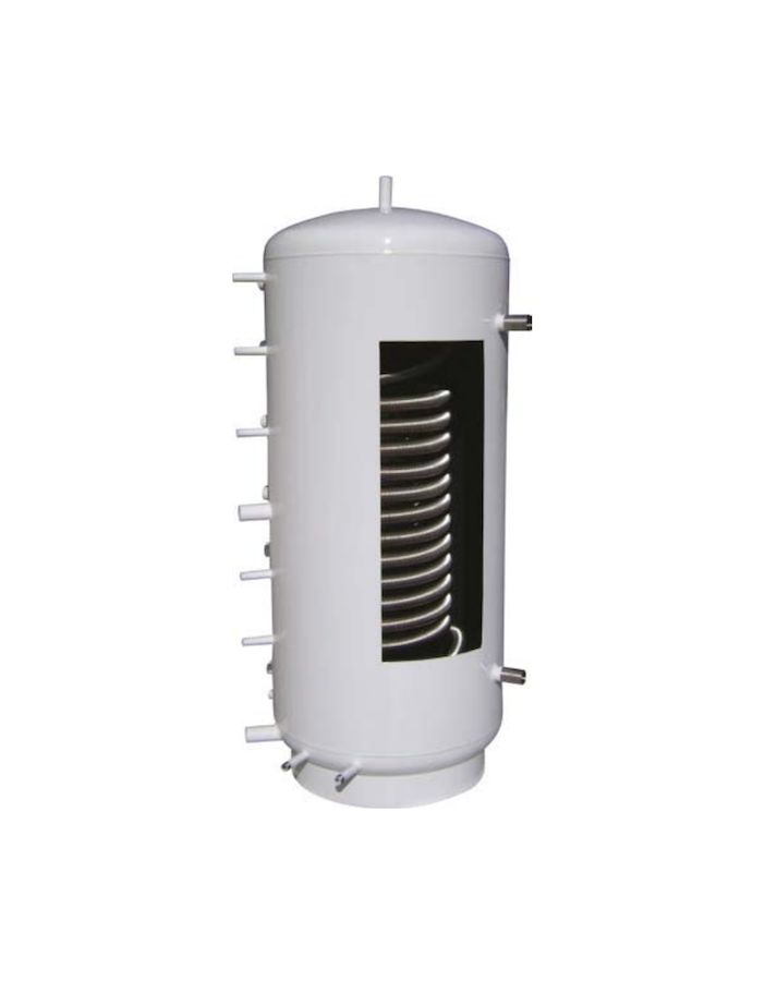 Tml SM1X01000R Solarmax combined storage tank lt. 1000 in AISI 316L stainless steel with a fixed rigid insulation coil