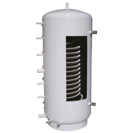 Tml SM2X02000R Kombispeicher Solarmax lt. 2000 aus Edelstahl AISI 316L mit zwei festen starren Isolierschlangen