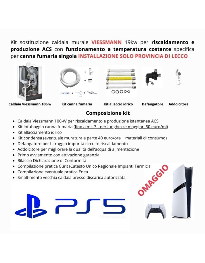Kit sostituzione caldaia murale VIESSMANN 19kw...