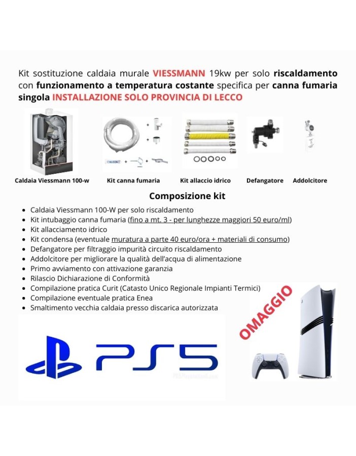 Kit sostituzione caldaia murale VIESSMANN 19kw...