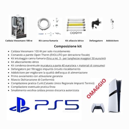 Kit sostituzione caldaia murale VIESSMANN 32kw per solo riscaldamento con funzionamento in funzione della temperatura esterna specifica per canna fumaria ramificata (INSTALLAZIONE SOLO PROVINCIA DI LECCO)