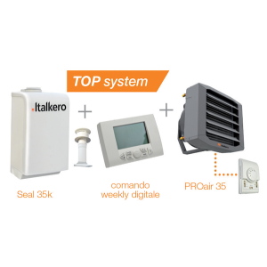 Italkero TOP system: Seal 35k + PROair 35 + comando weekly digitale + kit scarico fumi