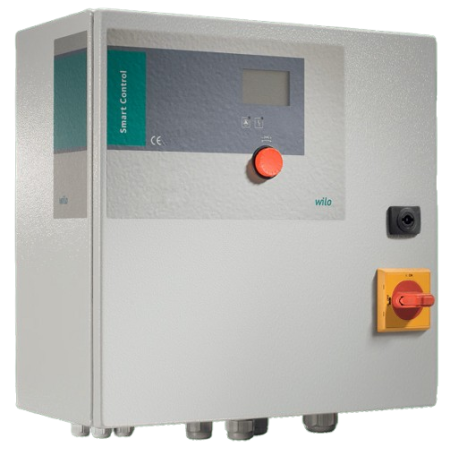 Wilo SC-L-2X32A-T34-SD-WM Quadro elettrico controllato da microprocessore per il controllo di 2 pompe sommergibili monofase o trifase. Avviamento STELLA/TRIANGOLO - 2x32 A