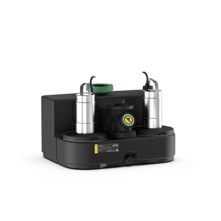 Wilo DRAINLIFT SANI-L.16T/1 Lifting station for waste water with 2 integrated pumps, fully submersible. Gross tank volume 122 lt. Three-phase power supply 400V/50Hz. Operating mode S3 and control unit MS-L.