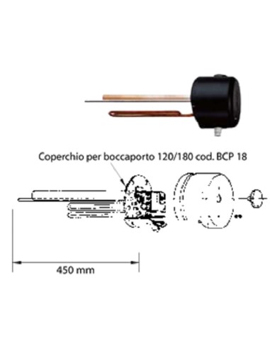 Tml Resistenza elettrica 3800w 3x400V L450mm in...