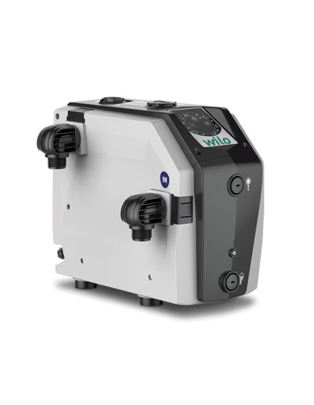 Wilo Isar BOOST5-E-3-2G Système de surpression d'eau packagé avec inverseur, pompe multicellulaire à haut rendement, réservoir à membrane, capteurs de pression et de débit et clapet anti-retour. Fonctionnement avec ou sans auto-amorçage