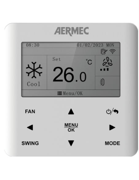 Panel con cable Aermec WRC50W con wifi y bt