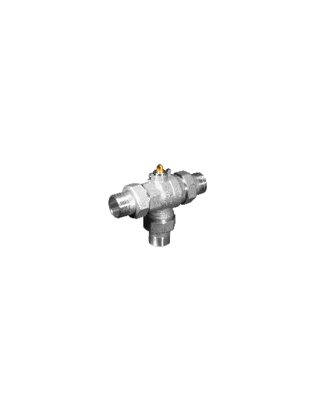 De Pala 3-way ball valve body, diam. 1"1/4, lateral modulating "ball type" control - kvs 10 - union fittings
